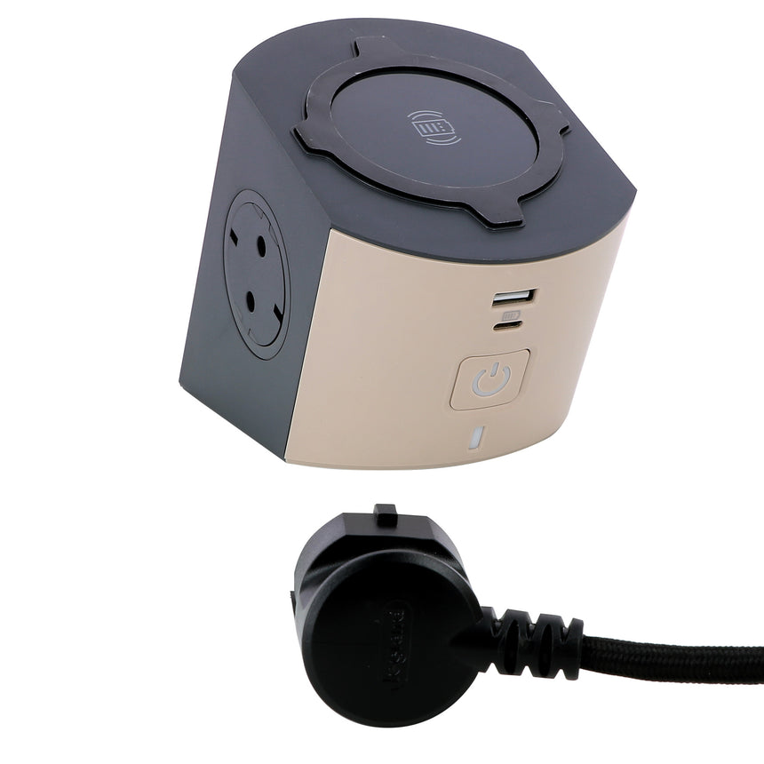 Prelungitor Legrand L694500, cu incarcator indcutie 10W, USB tip A si C, 3A-5V 15W, 2 prize, sectiune cablu 3x1.5mm, cordon 2m