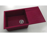 Chiuveta Bucatarie Marmura Compozita Cu O Cuva Fat Avangard 229 90x49 Cm, Cu Picurator, Reversibila, Silver Violet
