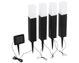 Set Stalpi Solari Cu Led Z_solar 2 Lumeni 6500k 27cm, Plastic Maro/negru, Rectangulari, 4 Bucati