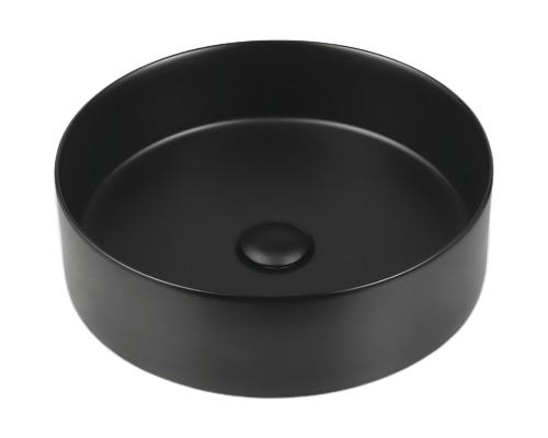 Lavoar Rotund Jungborn Amion, Montaj pe Blat, 40 cm, Negru Mat
