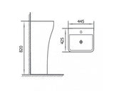 Lavoar Freestanding Rectangular, 44,5x42,5 cm, Negru Mat, P325MB