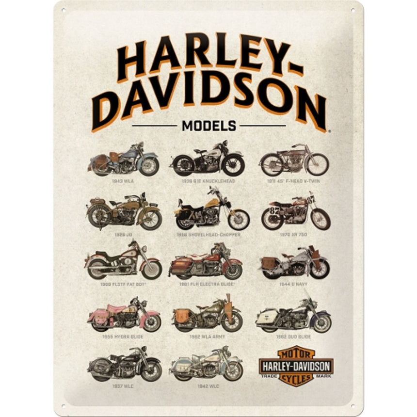 Tablou metalic - Harley Davidson - Model Chart - 30x40 cm