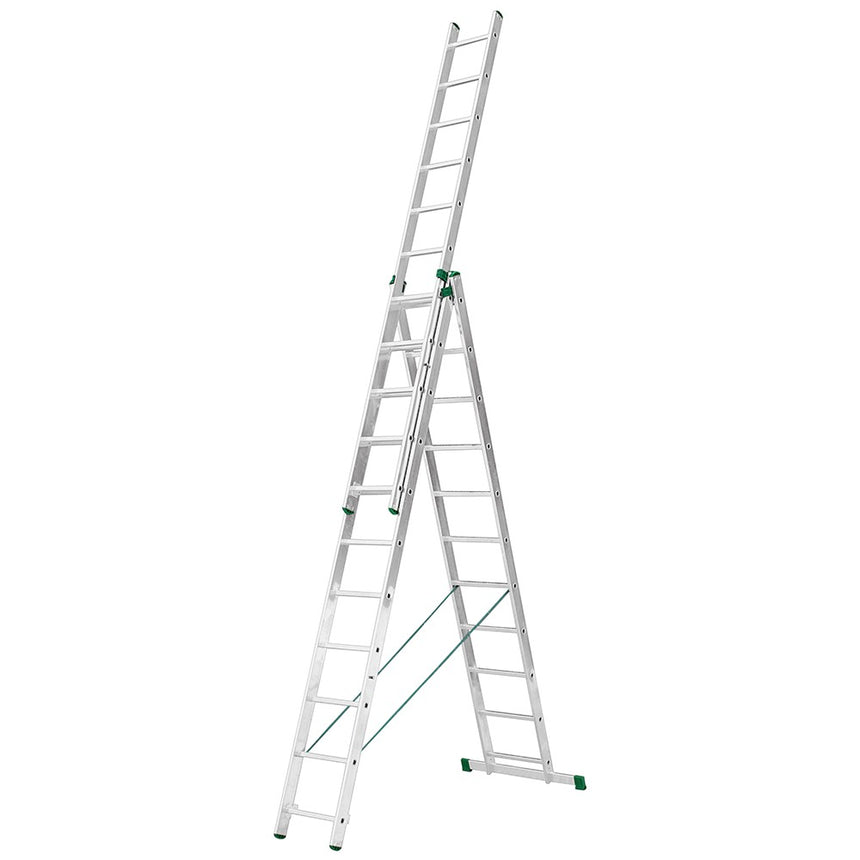 Scara universala aluminiu Alverosal Eurostil, 3 tronsoane, 11 trepte, 3x11, inaltime 7.11 m
