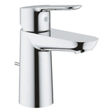 Baterie lavoar inaltime medie Grohe Bauegde, crom, furtune flexibile, set evacuare cu tija