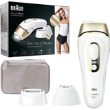 Set Epilator IPL Braun Silk-Expert Pro 5 PL5223, 400k Impulsuri, 10 Trepte, Aparat de ras Venus, Alb/Auriu