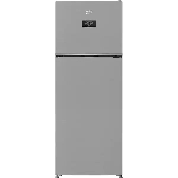 Frigider cu doua usi Beko B3RDNE504HXB, 477 l, No Frost, HarvestFresh, Display, AeroFlow, XXL Bottle holder, Clasa E, H 186,5 cm, Metal Look