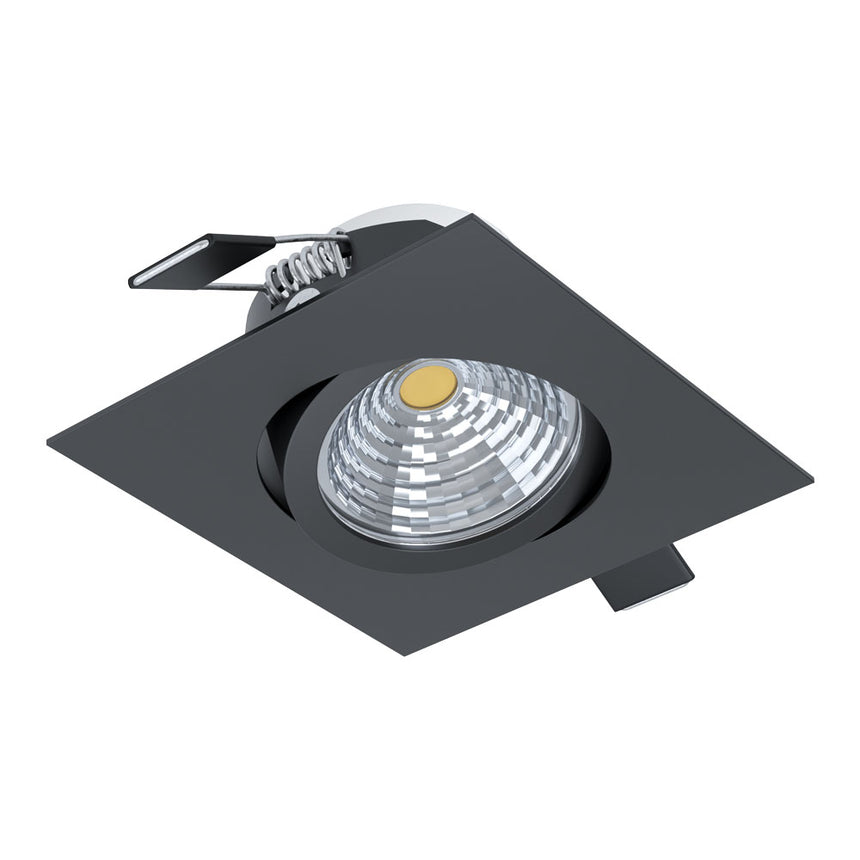 Spot incastrabil, SALICETO, EGLO, LED, 6W, 380 lm, 2700K, aluminiu, negru, 8.8 x 8.8 x 4.2 cm, dimabil
