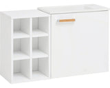Set Mobilier Baie Frida, Include Baza Lavoar, Lavoar Ceramic Si Oglinda, Alb