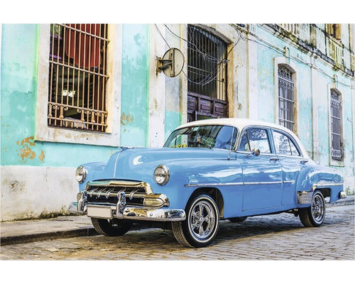 Tablou Canvas Cuban Car - Blue 60x90 Cm