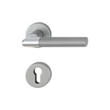 Maner usa interior, Hoppe Lecce, cu rozeta pentru cilindru, material aluminiu, crom lucios/satinat, 132 x 52mm