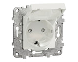 Priza Simpla Cu Impamantare Schneider Unica, Capac De Protectie Ip44, Alb
