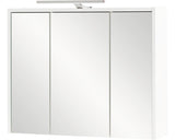 Dulap Baie Cu Oglinda Flag Cu Iluminare, 3 Usi 1 Priza, Pal, 74,5x60 Cm, Alb