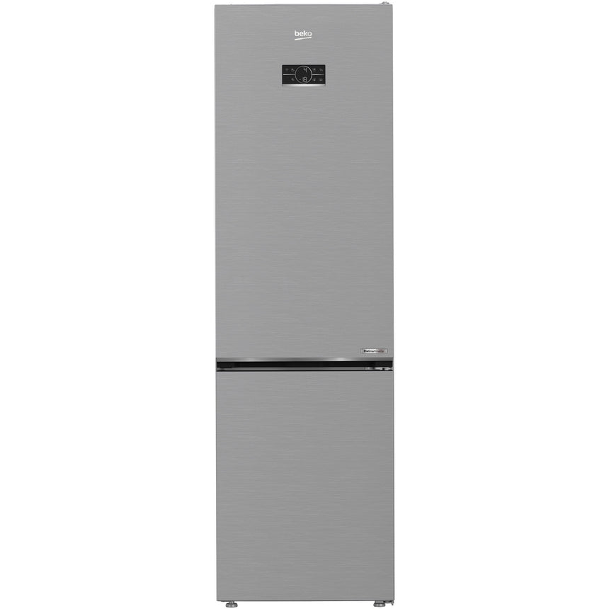 Combina frigorifica Beko B5RCNA406LXBW, 355 l, No Frost, HarvestFresh, AeroFlow, BioCycle, Clasa C, H 203.5 cm, Metal Look