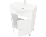Set Mobilier Baie, Savini Due Best 55, Include Baza Lavoar, Lavoar Ceramic si Oglinda, Alb Lucios