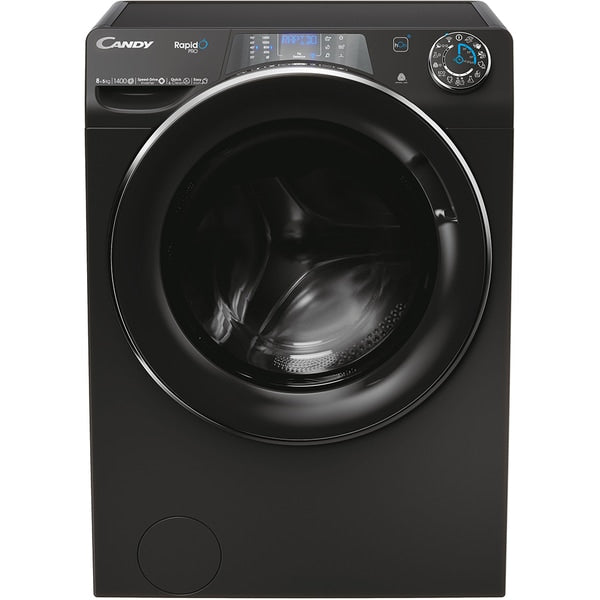 Masina de spalat rufe cu uscator CANDY RPW4856BWMBCB-S, Wi-Fi, 8/5 kg, 1400 rpm, Clasa A/D, Motor Inverter, Steam, Mix Power Systems, negru