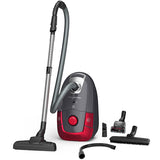 Aspirator cu sac Rowenta Power XXL RO3186EA, 4.5 L, 450 W, 3 trepte de filtrare, sac Hygiene+, lungime cablu 8.4m, recipient praf 4.5L, perie EasyBrush, Rosu/ gri