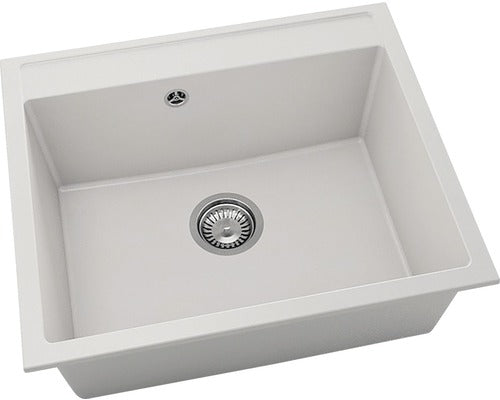 Chiuveta Bucatarie Cu O Cuva Fat Avangard 227 60x51 Cm, Fara Picurator, Fatgranit White