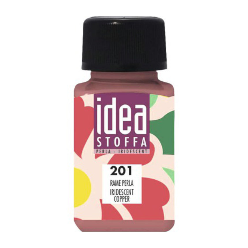 Vopsea Decorativa pentru Tesaturi Idea Stoffa Maimeri - Iridiscent Copper - 60 ml