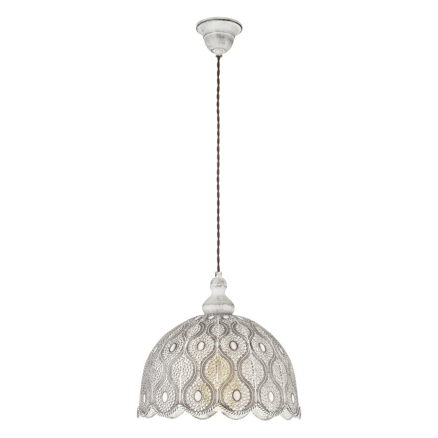 Pendul TALBOT 2, 49717, E27, 60W, Otel, Alb-antichizat, I 1100, Ø 295
