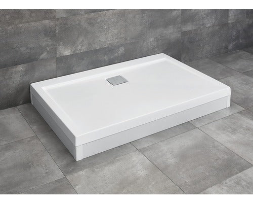Cadita de Dus Dreptunghiulars Radaway Argos D, 80x120x14,5 cm, Acril, Montaj cu Panou, 4ADN812-02, Alb