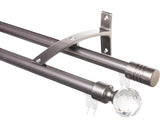 Galerie Dubla Aluminiu, Prindere De Perete, Ø 20 Mm Inox 100 Cm - Bila Cristal