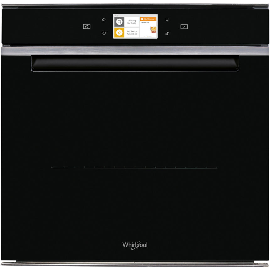 Cuptor incorporabil Whirlpool W11IOP14S2H, 73 l, Curatare Hidrolitica, Display TFT 4.5 inch, Tehnologia 6th Sense, Inchidere amortizata Soft Close+, Maner integrat, Negru