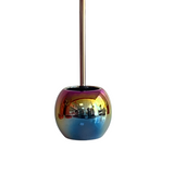 Suport si perie wc, Frandis, ceramica/inox, 15x13 cm, curcubeu multicolor