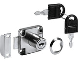 Incuietoare Aplicata Mobilier Hettich 40x40 Mm, Cilindru Ø18 Cu 2 Chei, Nichelata