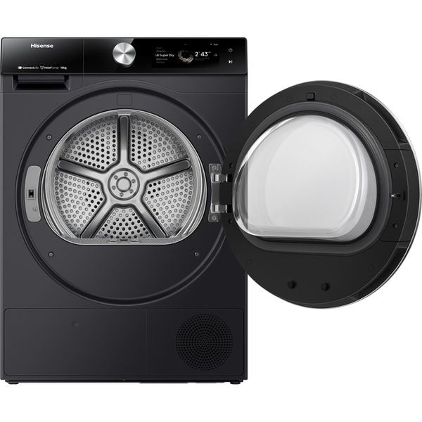 Uscator de Rufe HISENSE DH7S107BB, Pompa de Caldura, 10 kg, 20 Programe, Clasa A+++, Wi-Fi, Negru