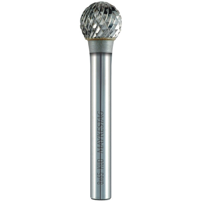 Freza sferica pentru metal, Alpen, 12mm, 6mm, 55mm, dinti incrucisati