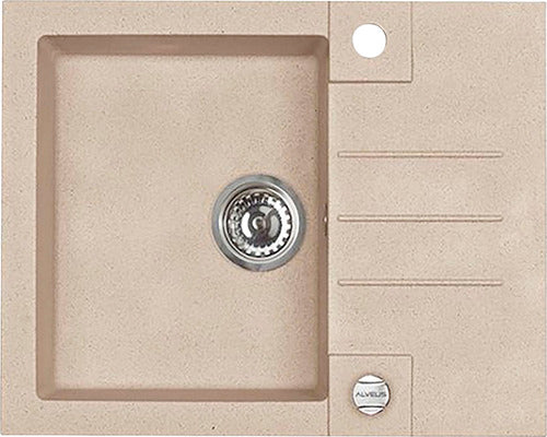 Chiuveta Bucatarie Cu O Cuva Alveus Rock 30,59,5x47,5 Cm, Cu Picurator, Granital Beige