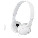 Casti On Ear Sony MDR-ZX110APW, Cu fir, Microfon, Alb