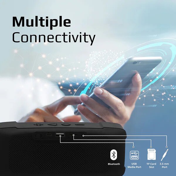 Boxa Portabila PROMATE Outbeat, Bluetooth, MicroSD, Radio FM, Negru