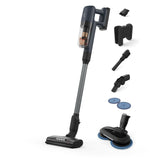 Aspirator vertical multifunctional Electrolux Seria 700 EP71B14WET, 150 W, 4000 mAh Li-Ion, autonomie max 50 min, perie motorizata multi-suprafete PowerPro cu lumina LED, tehnologie BrushRollClean automata, perie PowerPro Mop cu lumina LED, albastru denim