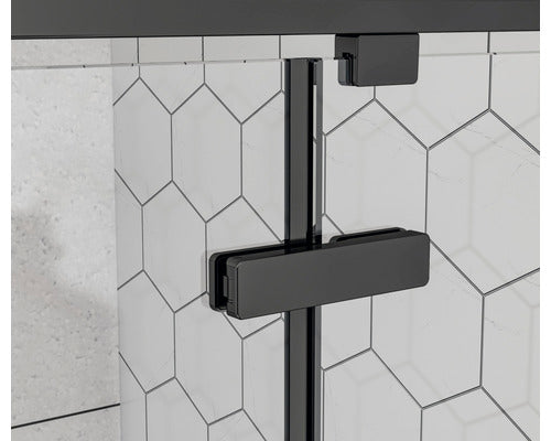 Cabina de dus patrata basano Slimline 90x90 cm sticla transparenta anticalcar profil negru