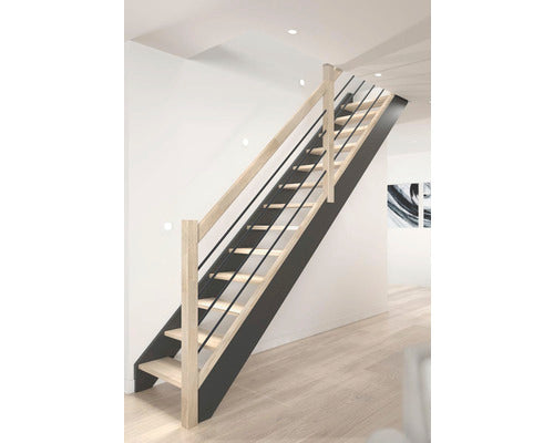 Balustrada Pentru Scara Milan/Liverpool Aluminiu RAL 9005 Negru Mat