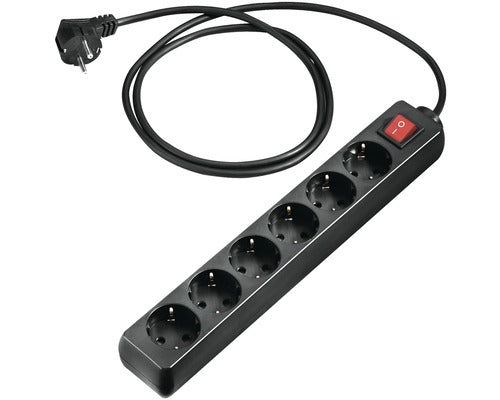 Prelungitor Electric 6 Prize 1, 4m 3500w Negru, Cu Intrerupator