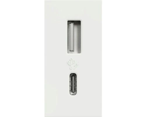 Priza USB Schneider Electric Noua Unica NU301618, 1m tip A + C (15W), Alb