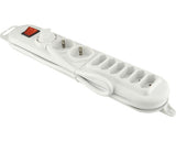 Prelungitor Electric 9 (3 + 6) Prize 2m 3500w Alb, Cu Intrerupator
