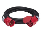 Prelungitor Trifazic De Exterior Pce 10m 32a, 5x4 Mm², Negru, Cablu Cauciuc