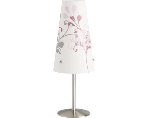 Veioza Isi E14 Max. 1x40w, Alb/decor Lila, Fara Bec Inclus
