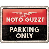 Placa metalica 15x20 Moto Guzzi - Parking Only