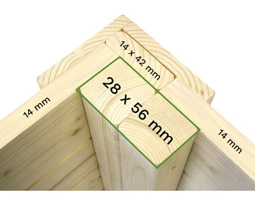 Casuta De Gradina Alopex Medium Cu Podea 120x180 Cm Natur