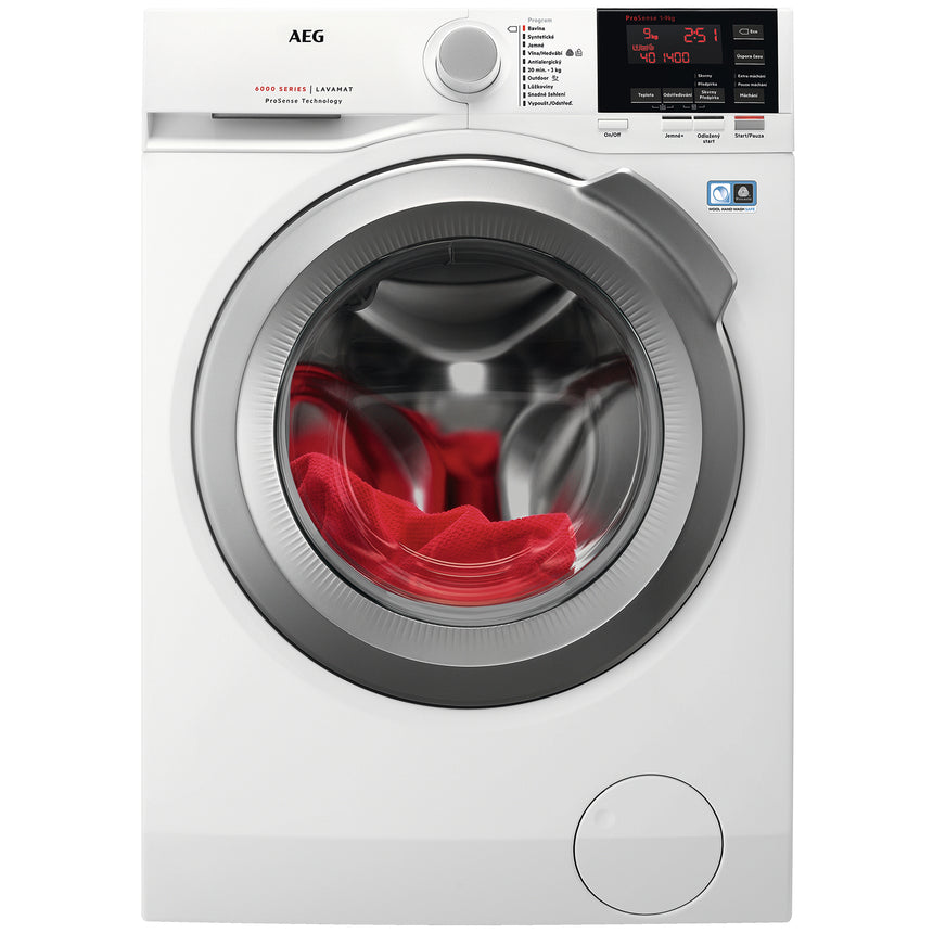 Masina de spalat rufe AEG L6FEG49S, 9 Kg, 1400 rpm, Clasa C, ProSense, Alb