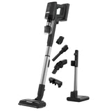 Aspirator vertical Electrolux Ultimate 800, 25,2 V, 150 AW, ecran LCD, 3 viteze + AUTO, 0,4 l, tub inox telescopic, 99,99% eficienta filtrare, autonomie 60 min, perie electrica cu LED, stand incarcare pe podea, Gri granit