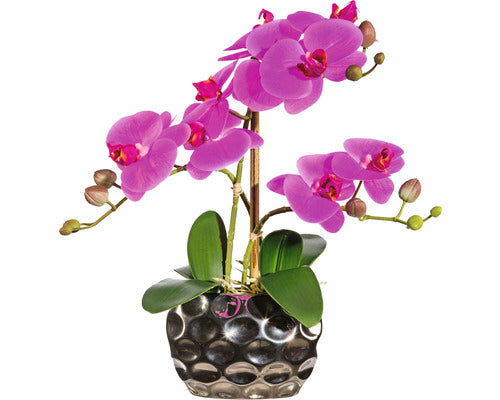 Planta Artificiala Orhidee Fluture Phalaenopsis In Vas H 30 Cm Lila