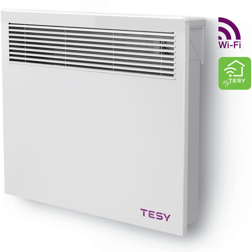 Convector de perete TESY LivEco Cloud, 1000W, control prin internet, aplicatie myTesy, functie AIRSAFE, CN 051 100 EI CLOUD AS W
