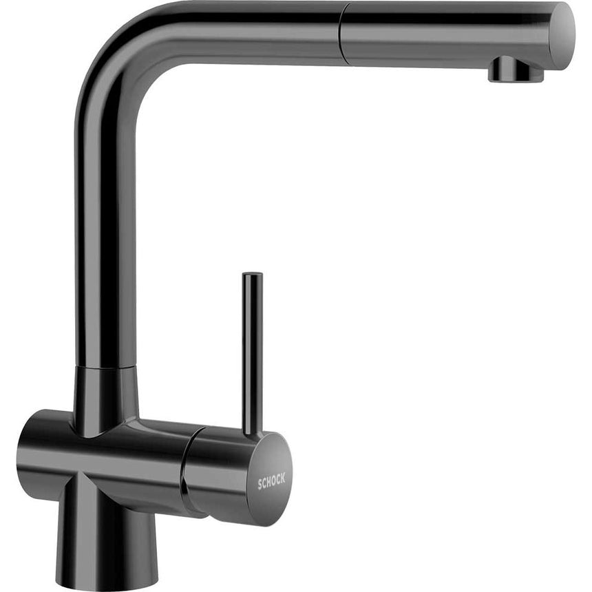 Baterie gunmetal Schock Laios cu Dus Extractibil, rotatie tija la 360 grade