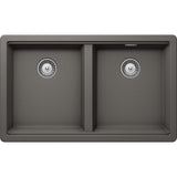 Chiuveta granit Schock Greenwich N-200 Silverstone Cristadur 750 x 455 mm, adancime cuva 200 mm, montare sub blat