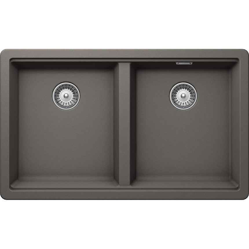 Chiuveta granit Schock Greenwich N-200 Silverstone Cristadur 750 x 455 mm, adancime cuva 200 mm, montare sub blat
